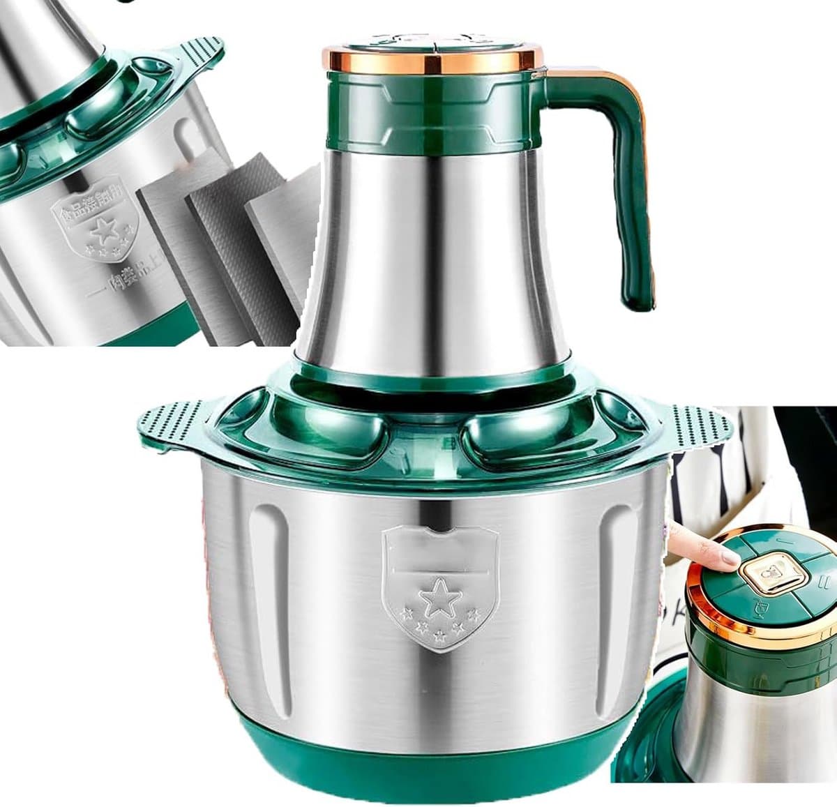 Krachtige Keukenmachine met Vleesmolen (500W) – 5L/6L Roestvrijstalen Kom voor Hakken en Mixen — afbeelding 1