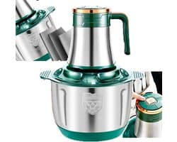 Krachtige Keukenmachine met Vleesmolen (500W) – 5L/6L Roestvrijstalen Kom voor Hakken en Mixen