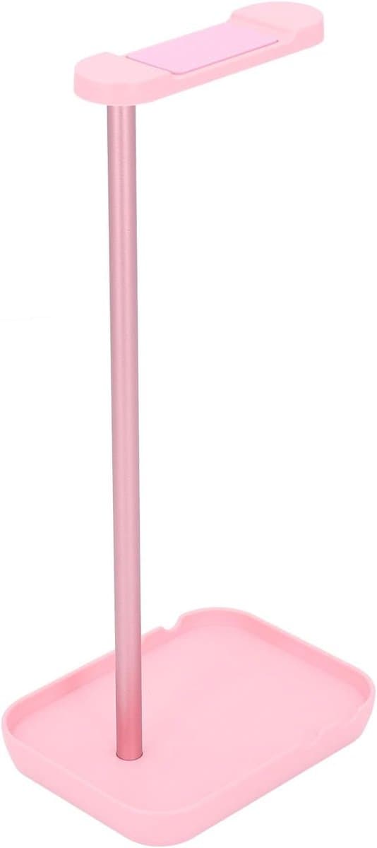 hoofdtelefoonstand Stand niet -slip bodem gaming headset houder hanger mount geschikt voor alle maten ideaal voor slaapkamer kantooropnamestudio met ABS aluminium (Roze) — afbeelding 1
