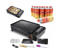 SMH LINE® Draagbare Party Grill - Camping kooktoestel - Gas barbecue - Incl. 8x Gasflessen