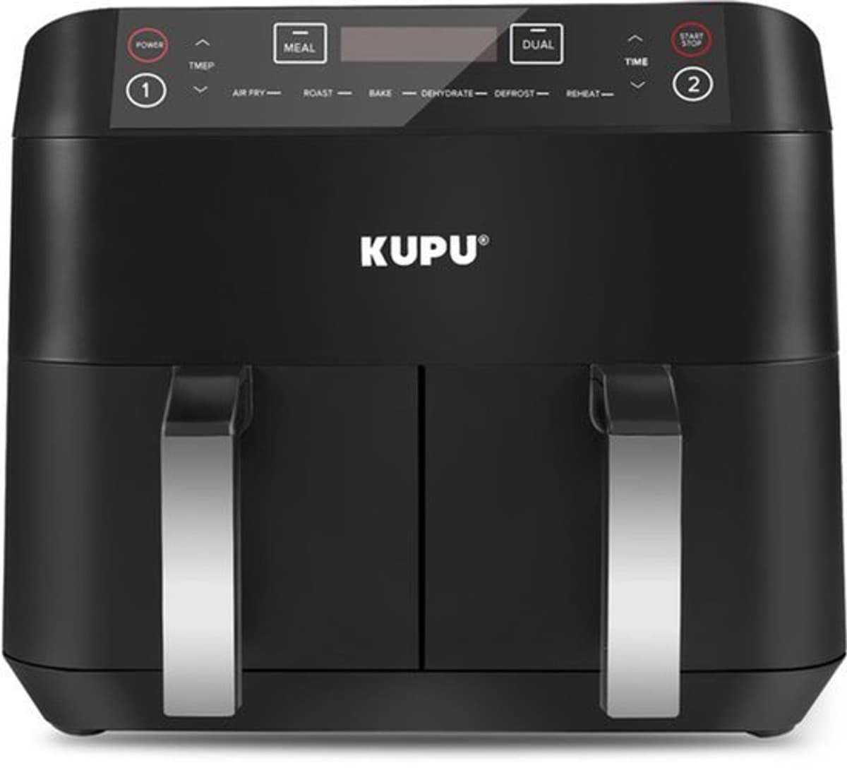 Heteluchtfriteuse, Dual Zone 2x4L, XL Airfryer, 360°luchtcirculatietechnologie, 6-in-1 heteluchtfriteuse, vaatwasmachinebestendige manden, 2460 W, olievrij, hete luchtfriteuse, 40 °C - 210 °C — afbeelding 1
