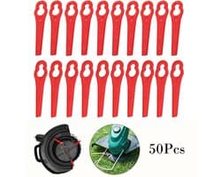 50 Stuks Kalebasvormig Maaimachine Plastic Messen Rood - Vervangingsmessen voor Grasmaaier Accessoires Set