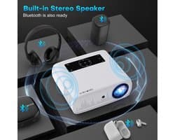 Beamer 4K WiFi - 15000 Lux Helderheid - Native 1080P Resolutie - Full HD Projector - Bluetooth Speaker - Voor Home Cinema