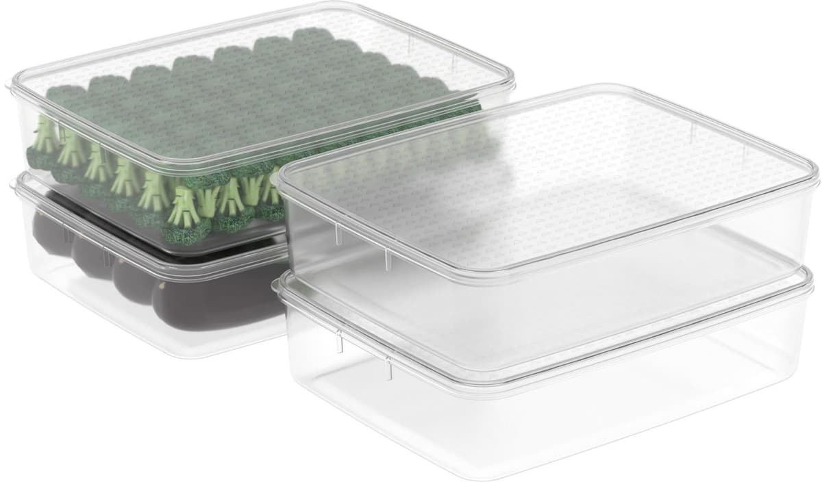 Set van 4 Voedselopslagdozen, 5L voor Magnetron en Vriezer — afbeelding 1