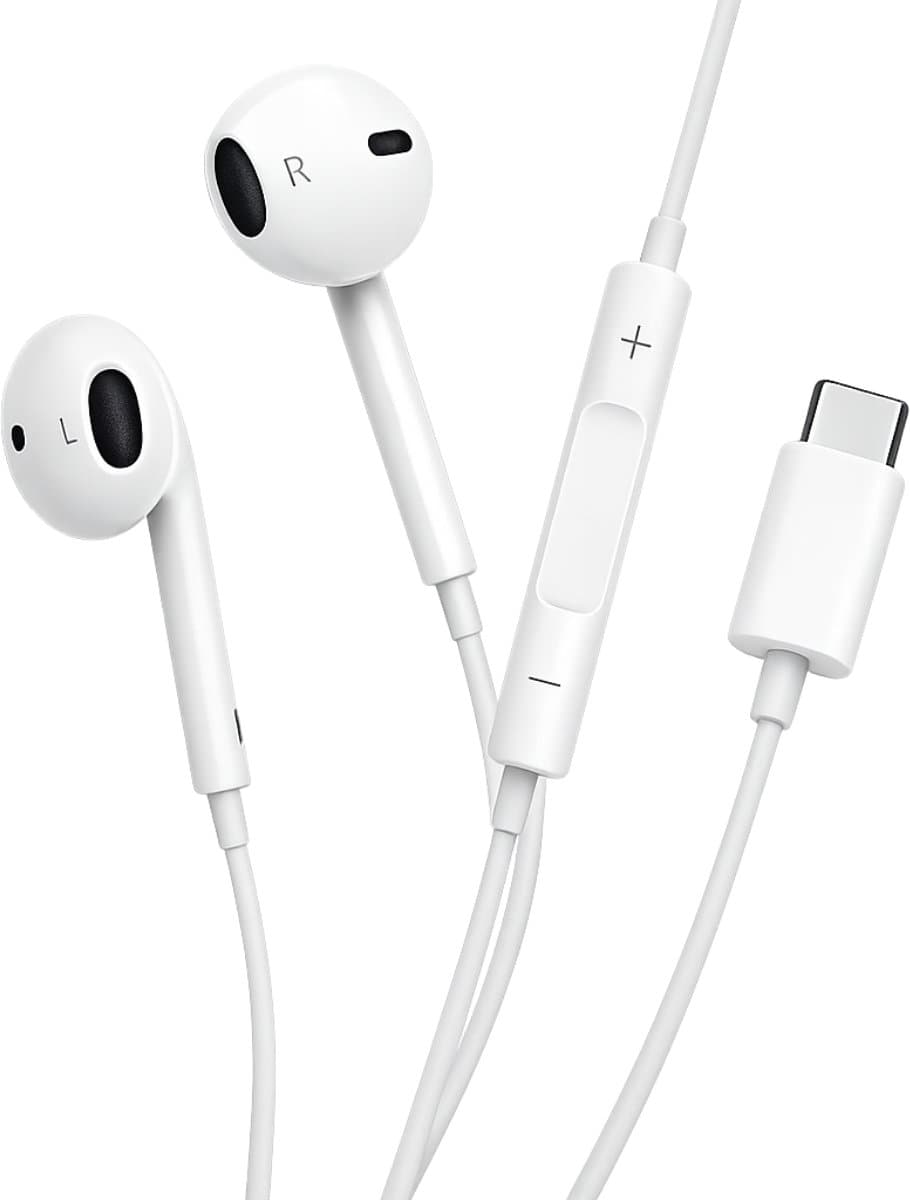FourGoods USB-C Oortjes met Draad - Microfoon - Wit - Bedrade Oordopjes - Muziek & Oproepbediening — afbeelding 1