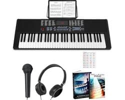 Finesse Keyboard Piano met Accessoires - 61 Keys - Digitale Piano - Elektrische Piano - Kind & Volwassene