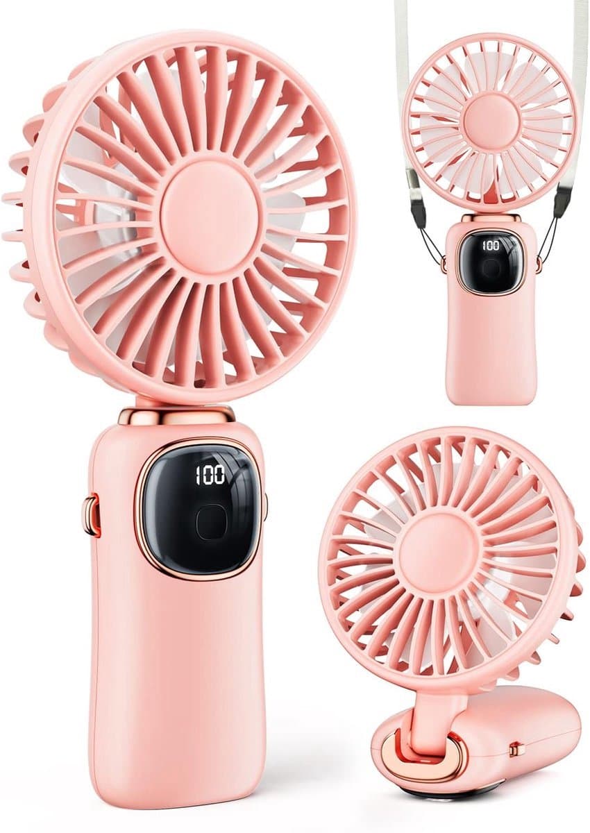 Solvix tafel ventilator geluidloos - Draagbare Ventilator - Wit - 4000 mAh Accu - 5 Snelheden - Voor Thuis en Buiten — afbeelding 1