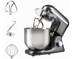 SP® Deegmachine - Kneedmachine - Mixer met Kneedhaak - Grijs - 34cm x 25cm x 38cm