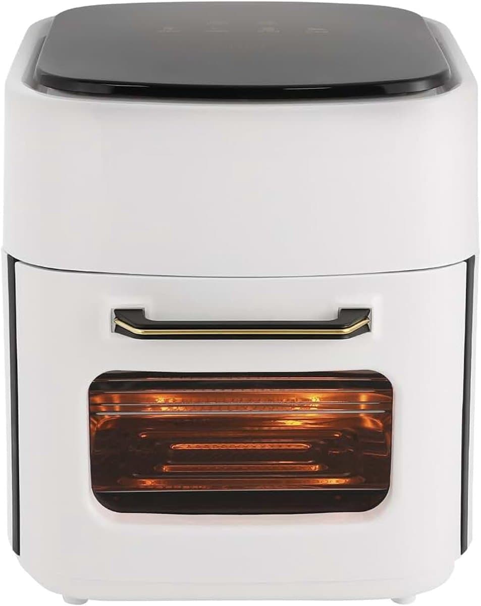 15L mini-oven, heteluchtfriteuse, heteluchtfriteuse, 1400 W, met 3 accessoires, heteluchtfriteuse met digitaal led-display, airfryer zonder olie (wit) — afbeelding 1