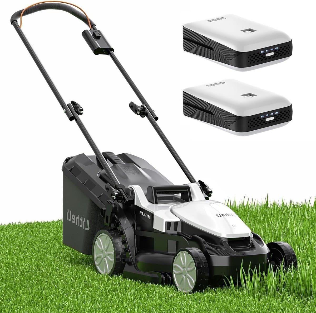 Accugrasmaaier - Elektrische grasmaaier - Gazon Onderhoud - Borstelloze Motor - 37 cm Snijdbreedte - Zwart — afbeelding 1