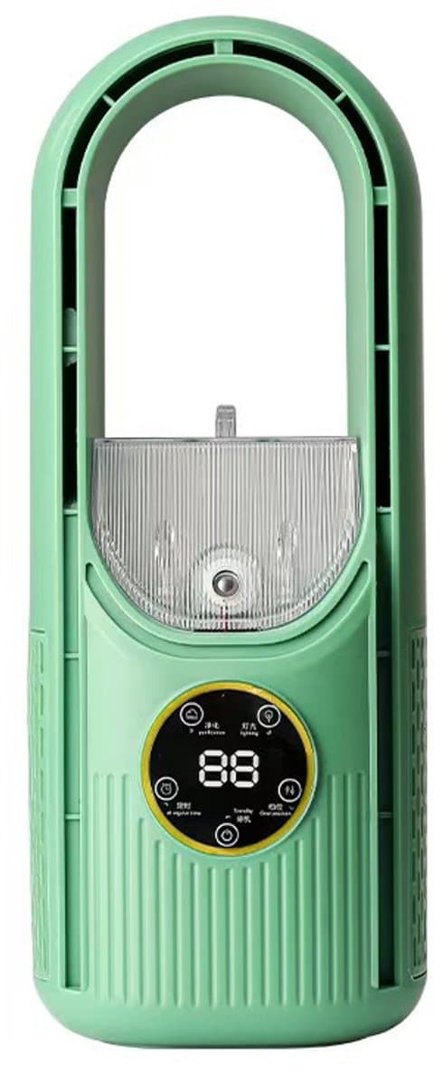 Ventilator - Bureauventilator bladloos - 6 snelheden - USB verneveling timer - Draagbaar - Groen — afbeelding 1