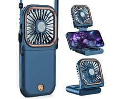 180° Opvouwbare Ventilator - 1 stuk - 167×80×19mm - Drie windsnelheden - 3000mAh batterij - Kan als powerbank gebruikt worden - Mini elektrische handventilator - Geschikt voor op reis, op kantoor en op vakantie - Blauw
