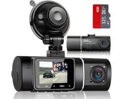 Dash Cam Auto - Autocamera Rijcamera - Veilig Rijden - Dubbele 1080P Opname - 310 Graden - Zwart