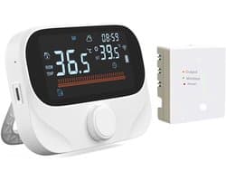 Slimme Thermostaat - Verwarming Regelaar - Energie Besparen - App Bediening - 118x86mm - Wit