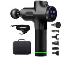 Mila Shop Massage Gun Professioneel PRO - Massage Pistool - Inclusief Koffer en 5 Opzetstukken - Krachtig en Draadloos - Sport en Relax Massage Apparaat