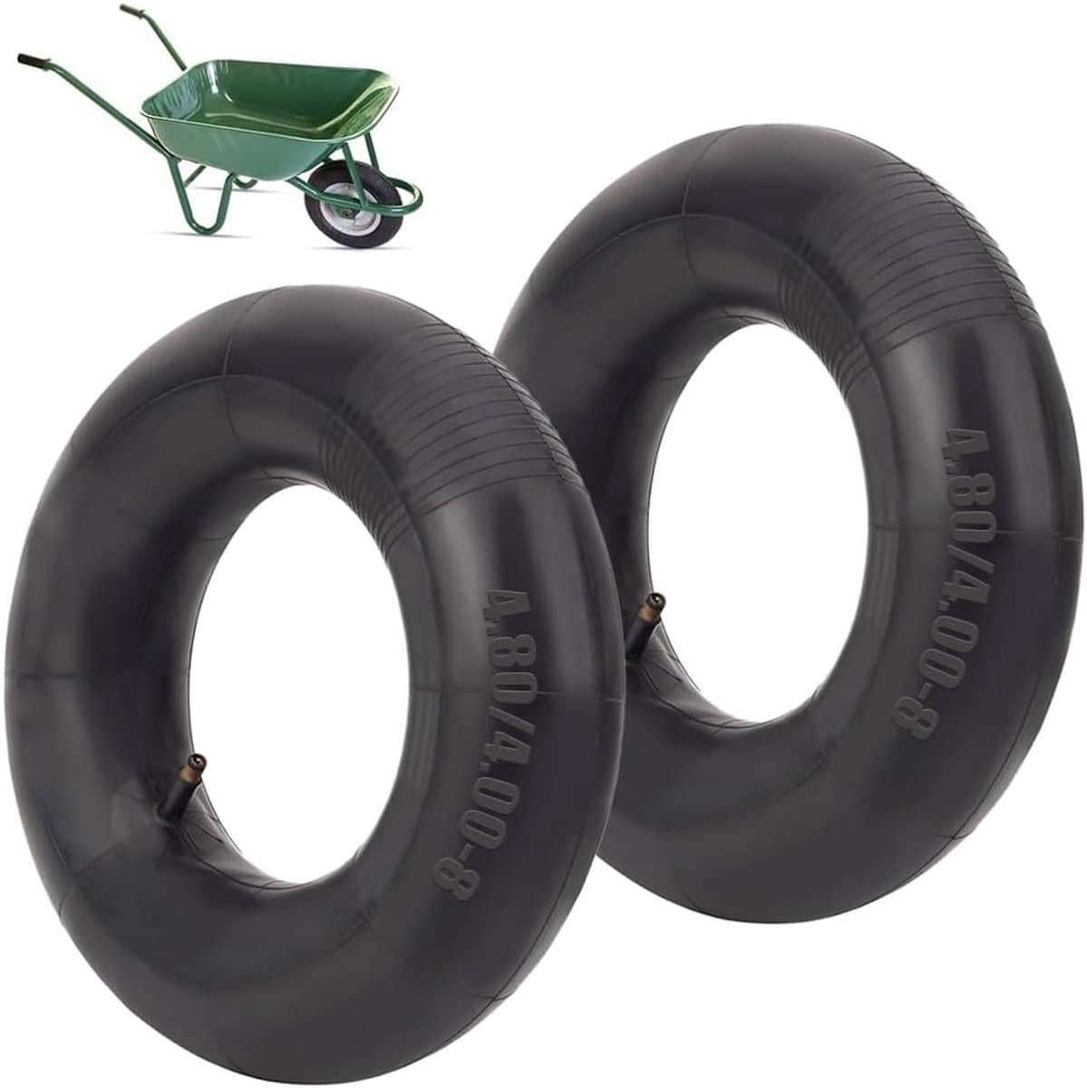 SnelShoppen - Wielbarrow Binnenbanden 4.80/4.00-8 - 2 Stuks - Geschikt voor Tuin, Handtruck, Grasmaaier, Duurzaam en Betrouwbaar — afbeelding 1