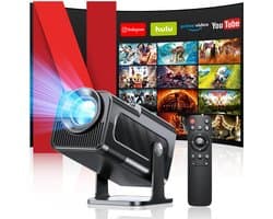 SnelShoppen - Videoprojector - Upgraded 1080p FHD Mini-Projector met WiFi 6, Bluetooth 5.2, Trapeziumcorrectie, Draagbare Projector met Android OS 11,