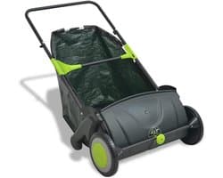 Gazonveegmachine - Veegmachine grasbladeren - Gazon onderhouden - Lichtgewicht verplaatsbaar - 55 cm breed - Zwart groen