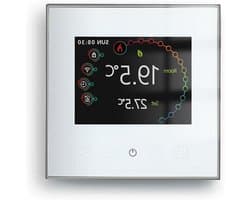 Slimme Thermostaat - Verwarming Bediening - Energie Besparen - Wi-Fi Connectiviteit - 8.8 x 8.8 cm - Wit