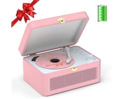 Lìon® CD Speler Draagbare - CD Speler - Draagbare Bluetooth CD Speler - Roze - 25cm x 19cm x 15cm