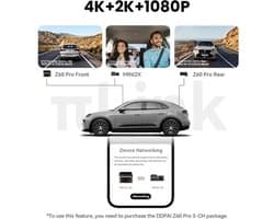 Dashcam – Autocamera – Rijcamera – Vehikel Recorder – Dual Channel Systeem – Haarscherpe 4K UHD Video – Slimme ADAS Veiligheidsalerts