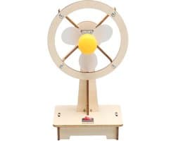 Houten Ventilator - Doe-het-zelf Kit - Natuurkunde Leren - Veilig Ontwerp - 9 x 7.5 x 18 cm - Houtkleur