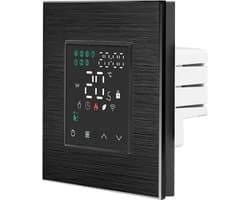 Slimme Thermostaat - Verwarming Regelaar - Energie Besparen - App & Spraakbesturing - 60mm Inbouw - Zwart