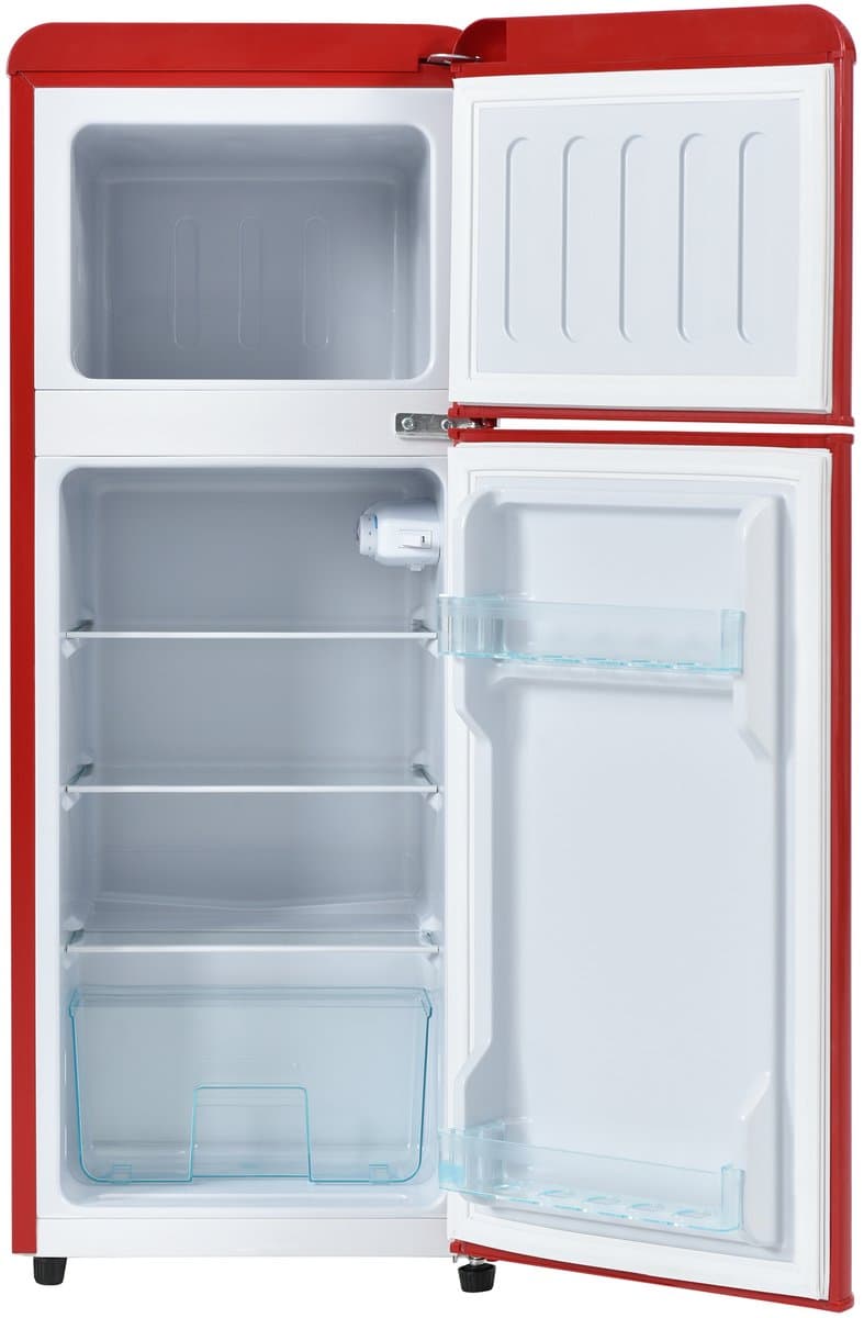 Retro koelkast - Koel-vriescombinatie - Compacte koelkast - 92 liter - Dubbele deur - 7 standen - Stil 45dB - Woonkamer - 105,5cm - Koelen — afbeelding 1