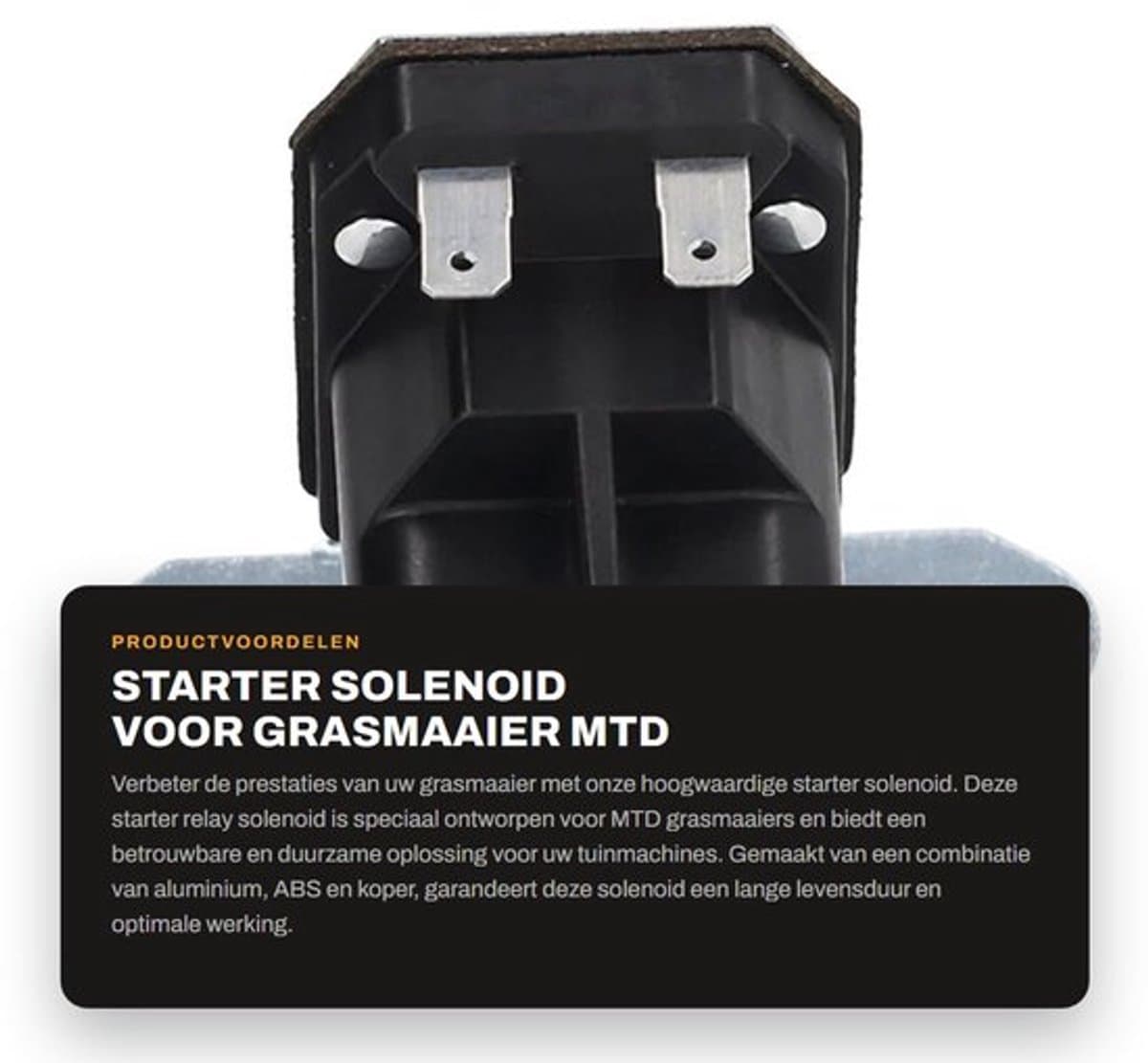 Startrelais Aluminium - Starter Solenoid - 12V - Geschikt voor MTD - Vervangt OEM 725 04439B - Duurzaam en betrouwbaar - Startsolenoïde — afbeelding 1