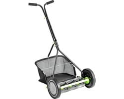 Kooimaaier – Handgrasmaaier – Spindelmaaier – Grasmaaier – Gazonsnijder – 9 Messen – 40,6 cm Maaibreedte – Opvangmand 35 Liter – Zwart