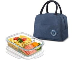 Omgoods - Glascontainer met Deksel - 1050 ml, Geschikt voor Magnetron en Vriezer