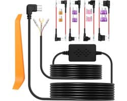 SnelShoppen - Hardwired Dashcam Kit 3.3m USB C Aansluiting met 8 Stopcontacten voor 12-24V Voertuigen, Ideaal voor Auto, Vrachtwagen, SUV, GPS en Rada