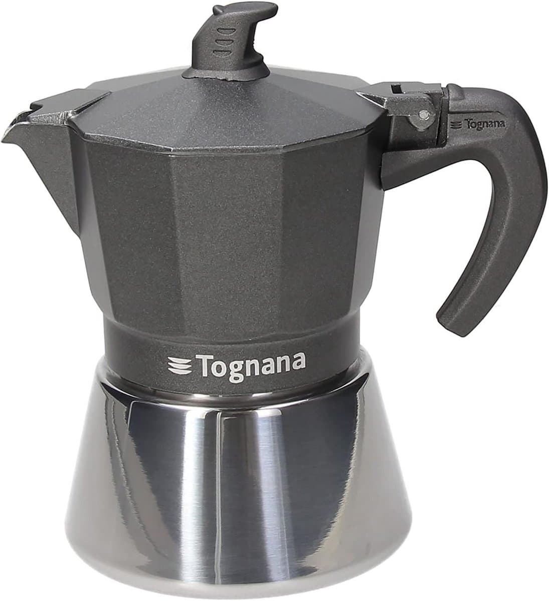 Espressomachine - Mokkapot - Koffie Zetten - Volledige Inductie Bodem - 3 Kopjes - Grijs — afbeelding 1