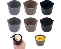 Set van 6 Herbruikbare Siliconen Mallen voor Airfryer, Ideaal voor Eieren, Taarten en Desserts