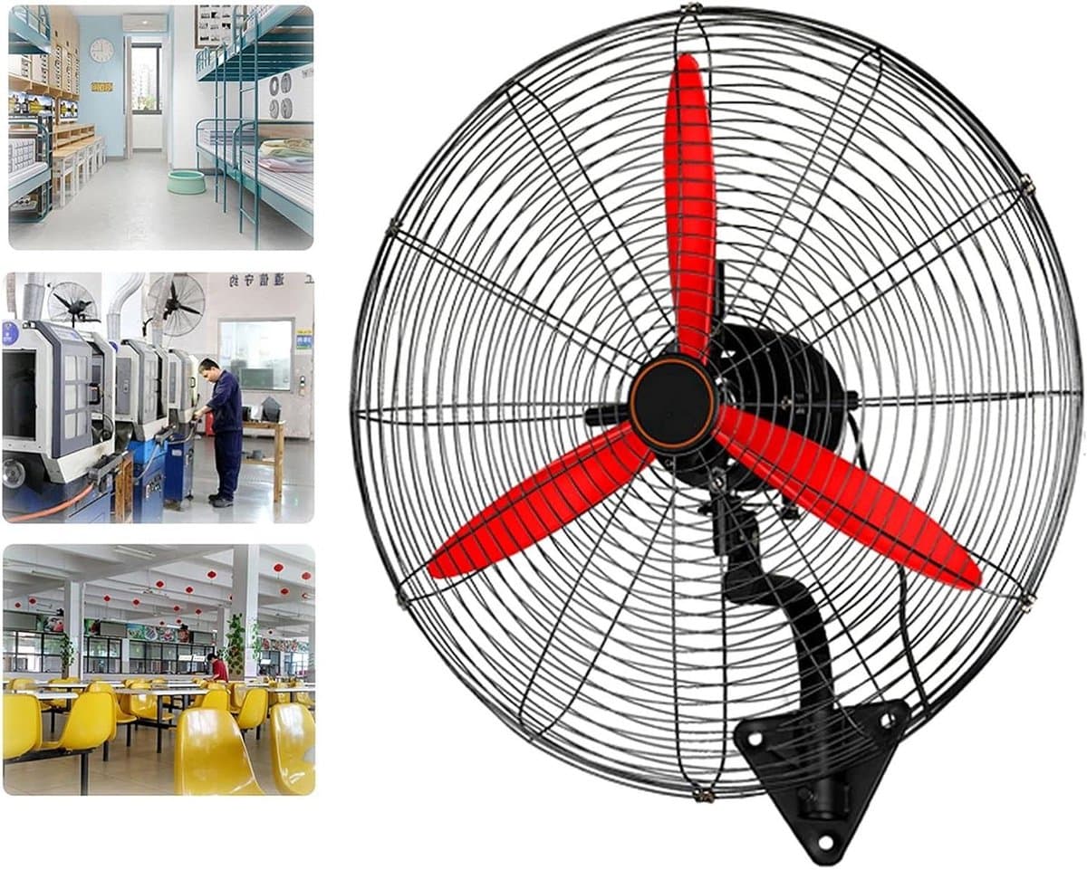 Wandventilator Industrieel - Muurventilator Krachtig - Ruimte Koelen - Zuiver Koper Motor - 68cm - Zwart — afbeelding 1