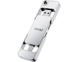 Draagbare SSD - Externe Opslag - Snelle Data Transfer - Dubbele USB Connectoren - 2TB - Zilver