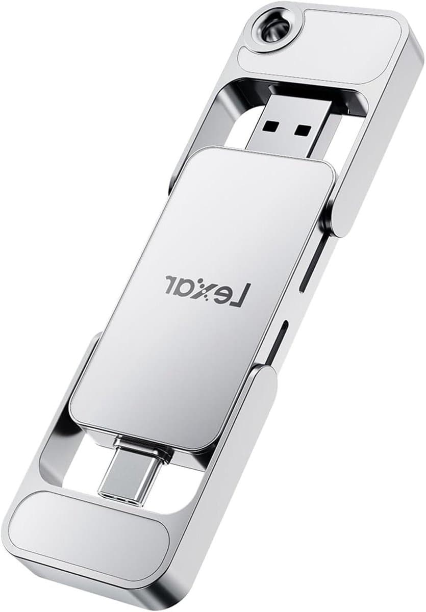 Draagbare SSD - Externe Opslag - Snelle Data Transfer - Dubbele USB Connectoren - 2TB - Zilver — afbeelding 1