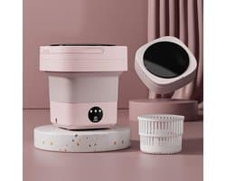 Nexvo® Camping Wasmachine - Mini Wasmachine - Wasmachines - 12 Liter - Draagbaar en Opvouwbaar - Roze - 30cm x 77cm x 77cm