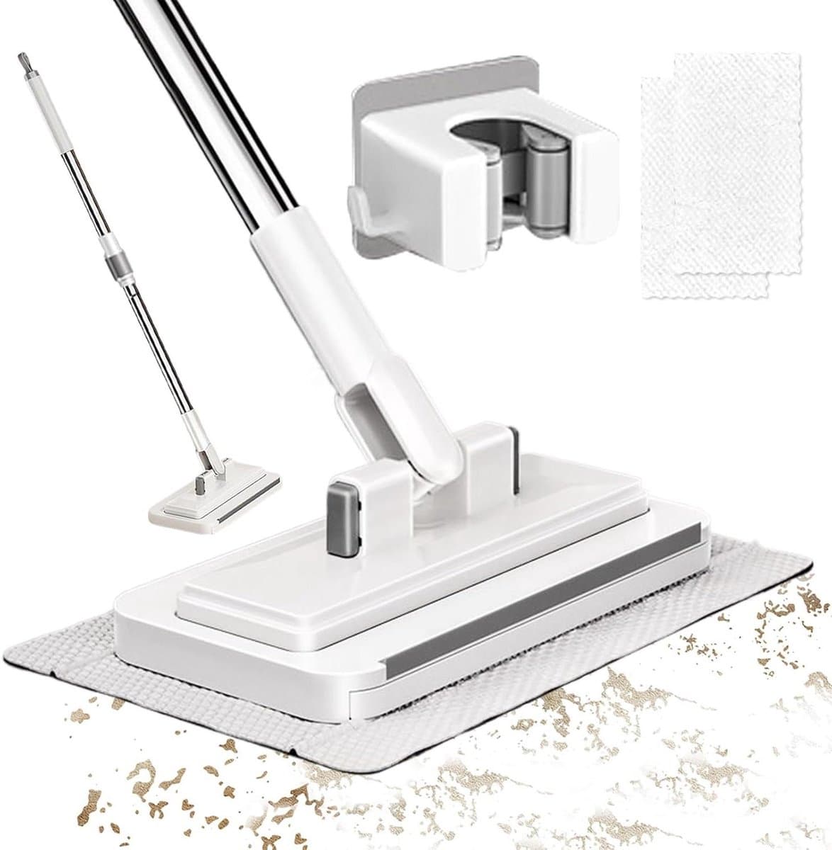 Mini-bezem - Contactloos reinigen - Stof en vuil verwijderen - Automatische clip - 135 cm - Grijs — afbeelding 1