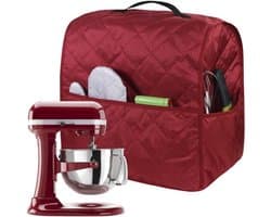 Keukenmixer Hoes - Apparaat Beschermer - Keuken Organisatie - Met Opbergvakken - 4.5-5 Liter - Wijnrood