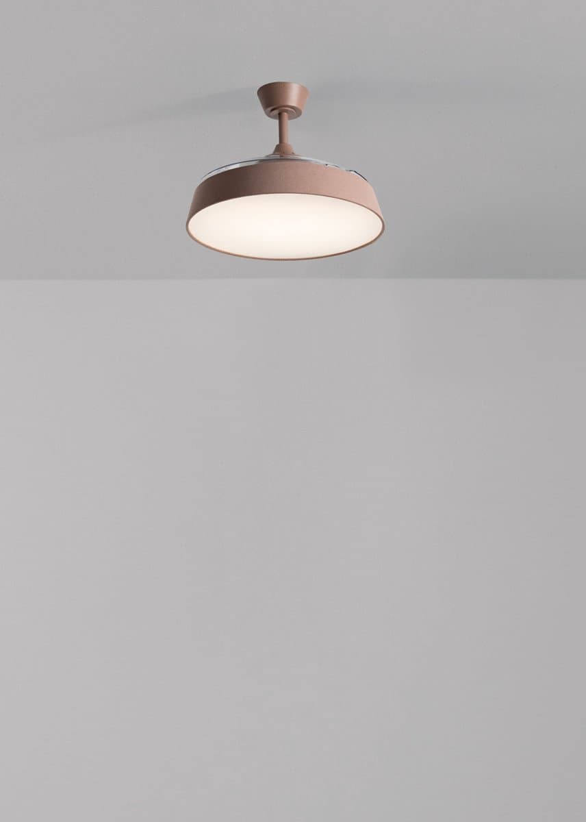 CREATE - Stille plafondventilator 40 W Ø107 cm met intrekbare bladen en LED-licht - M - Met licht - Afstandsbediening - WIND CLEAR CONTOUR — afbeelding 1