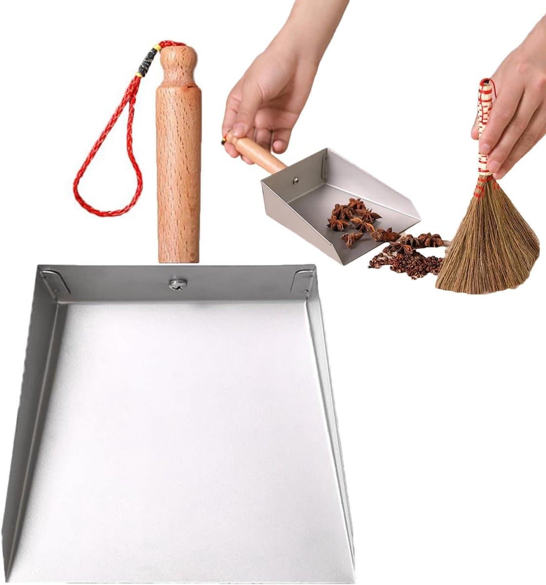 Kleine Stofpan - Desktop Reiniger - Snel Opruimen - Roestvrij Staal - 22 x 15 cm - Zilver — afbeelding 1