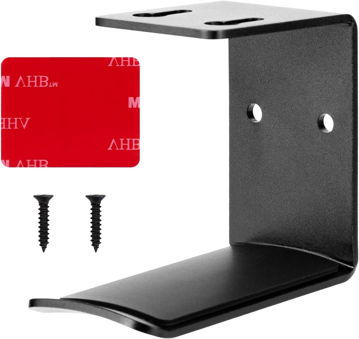 Aluminium Hoofdtelefoonhouder met Sterke Plakstrip en Schroeven, Universele Hoofdtelefoonhaak voor Wandmontage, 6.5 x 3.5 x 5.5 cm — afbeelding 1