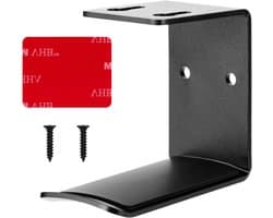 Aluminium Hoofdtelefoonhouder met Sterke Plakstrip en Schroeven, Universele Hoofdtelefoonhaak voor Wandmontage, 6.5 x 3.5 x 5.5 cm