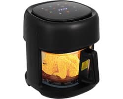 Heteluchtfriteuse, 3,3 l, 1350 W, airfryer met kijkvenster, 8 programma's, friteuse zonder olie, automatische uitschakelfunctie, gemakkelijk te reinigen, touchscreen, grillen, bakken, braden enz