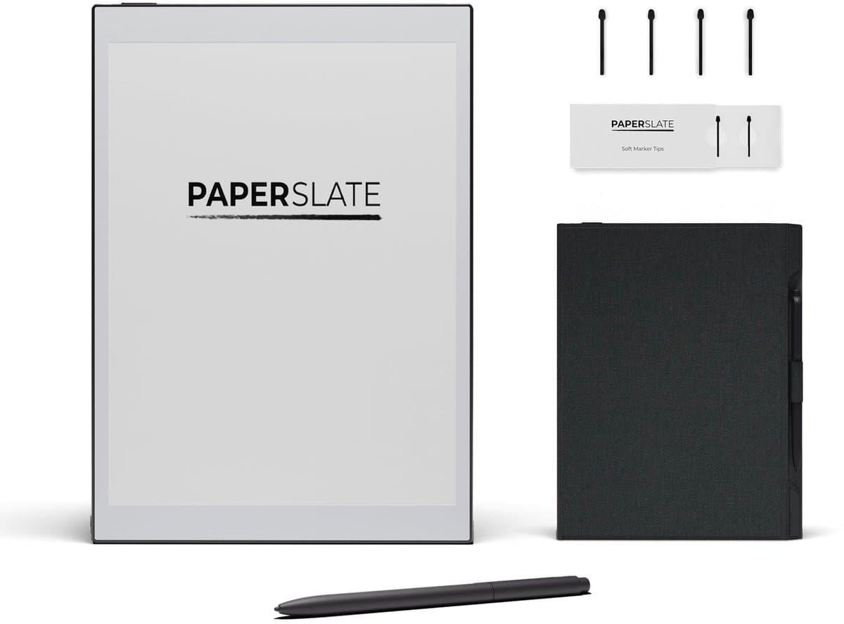 Digitaal notitieboek Paperslate Pack + Grijze hoes + 4 Markeerpunten — afbeelding 1