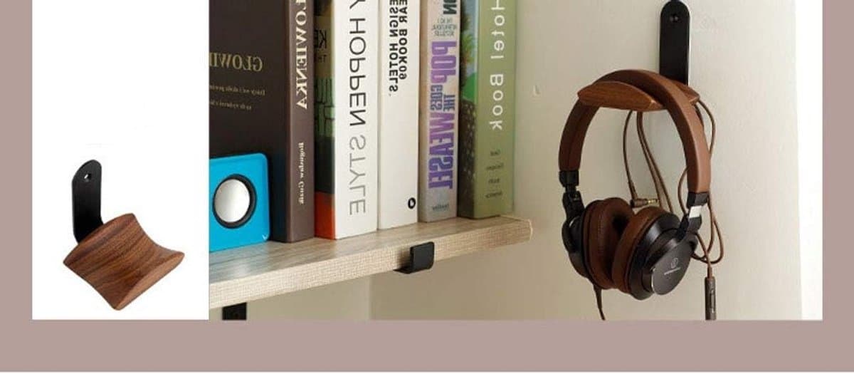 Wandmontage voor Hoofdtelefoons van Walnoot, Geschikt voor Studio en Gaming Apparatuur van Alle Maten — afbeelding 1