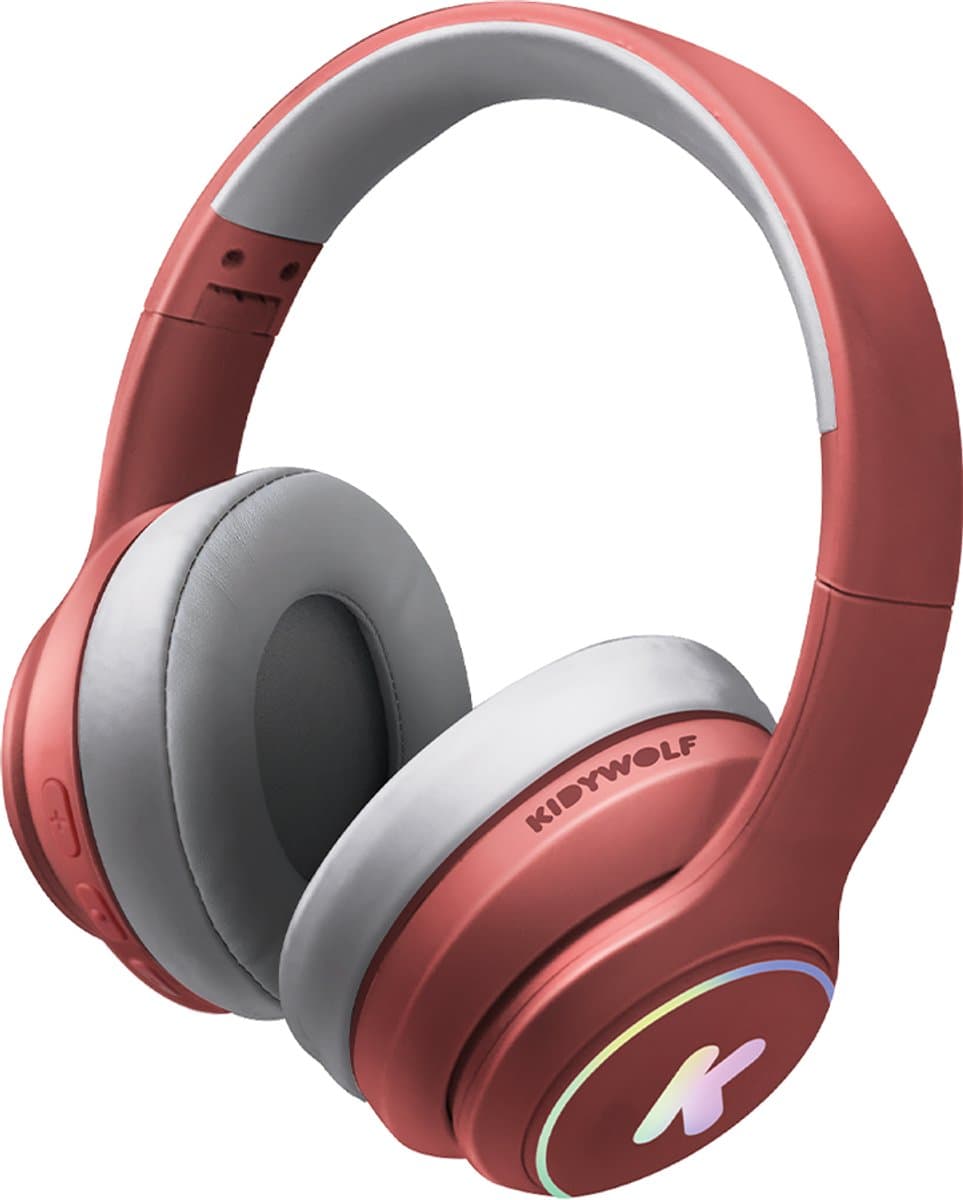 KIDYWOLF K-EARS Bluetooth Kinderkoptelefoon Rood – 85dB Volume Limiet, Draadloos & Opvouwbaar, LED - 8+ — afbeelding 1