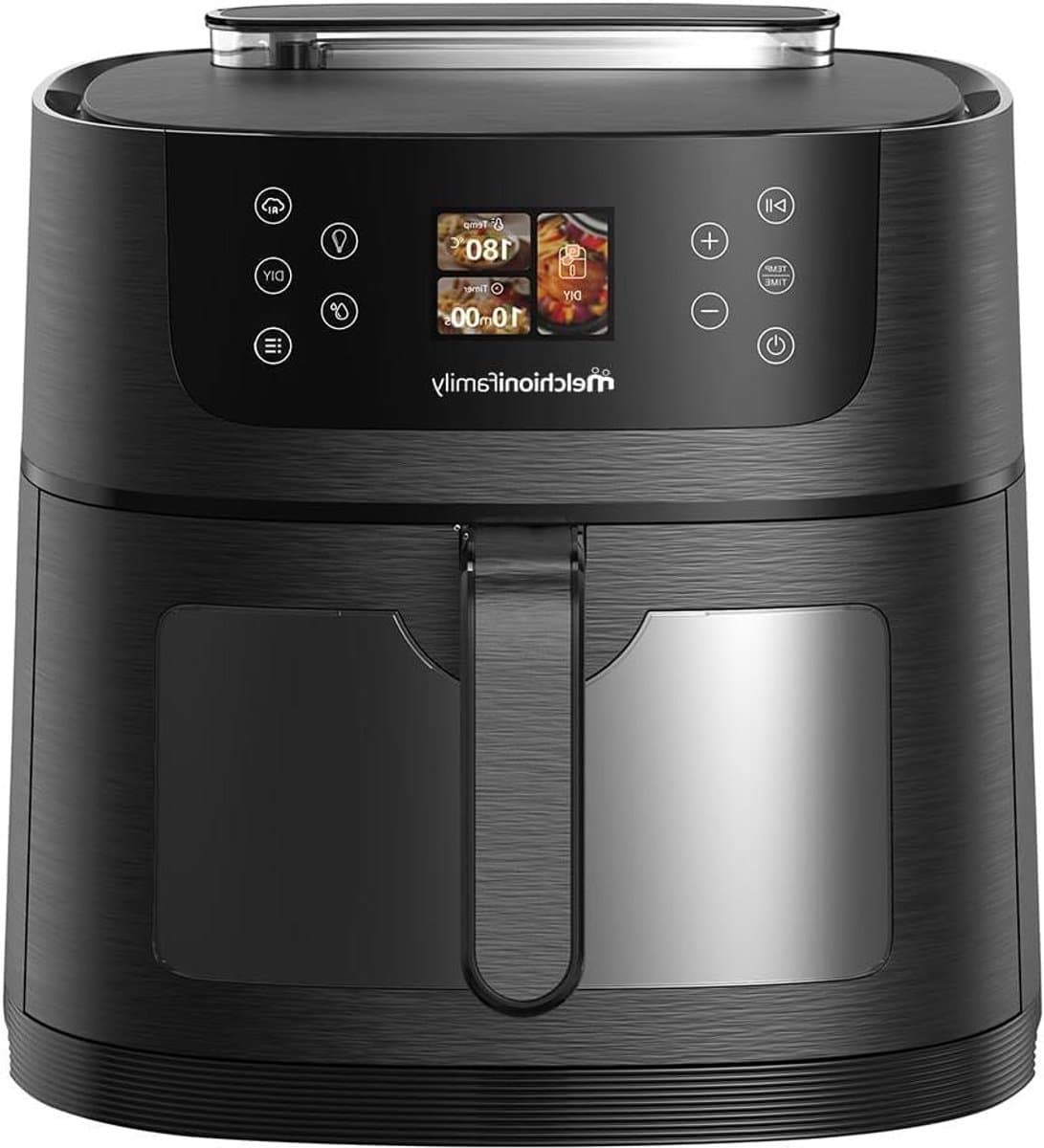 Luchtfriteuse - Airfryer Frituurpan - Gezond Koken - AI Voedselherkenning - 8 Liter Capaciteit - Zwart — afbeelding 1