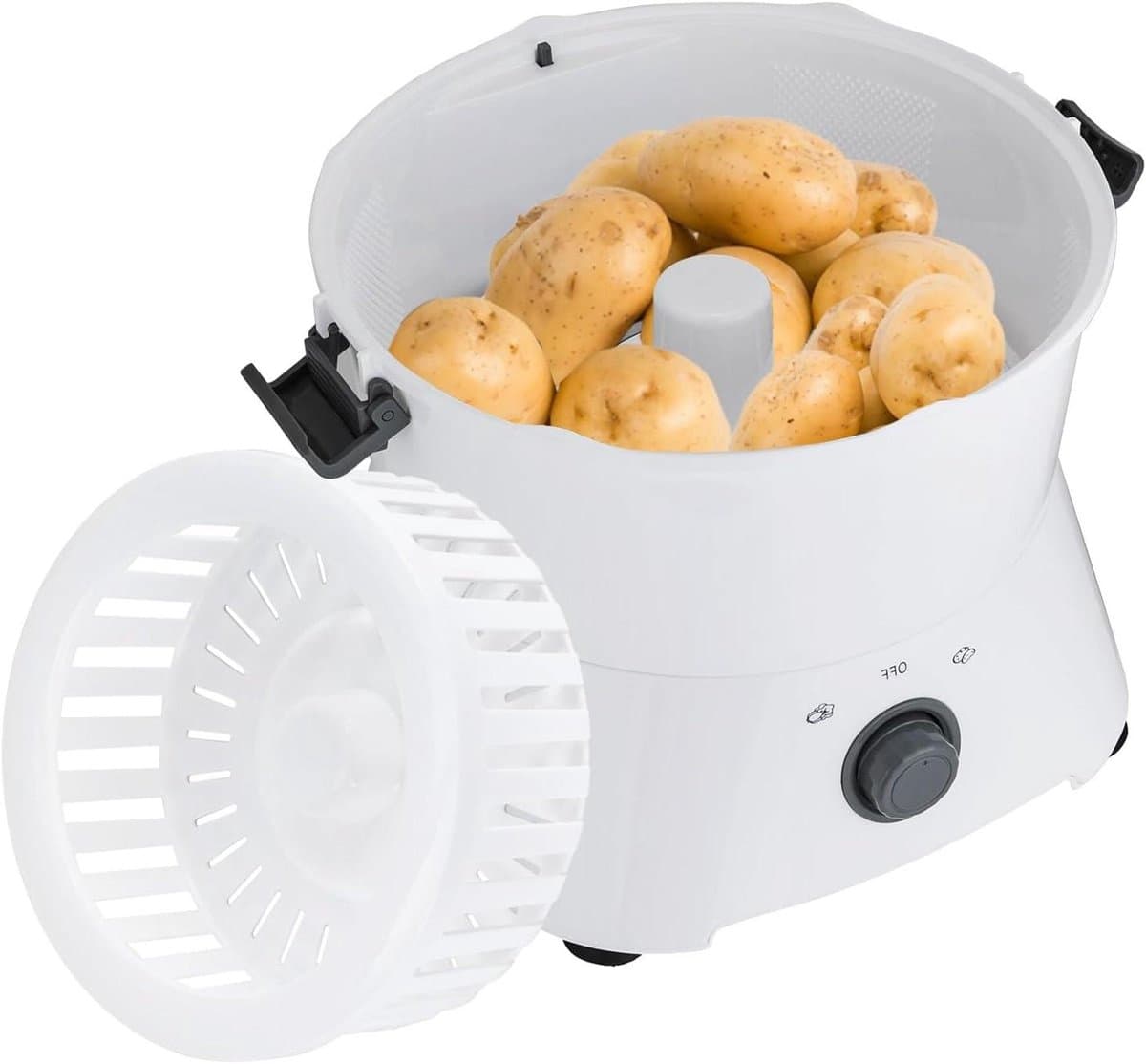 Aardappelschilmachine - Elektrische Schillen - Snel Groenten Schillen - 85W Puur Koper Motor - 0.8 kg Capaciteit - Wit — afbeelding 1